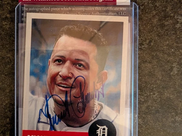 Autographed baseball player card with certification
